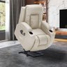 Poltrona do Papai Austin Elétrica Lift Reclinável Sala de Estar Aquecimento Massagem Pu Bege G94 - G - 2
