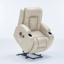 Ver imagem 7 de Poltrona do Papai Austin Elétrica Lift Reclinável Sala de Estar Aquecimento Massagem Pu Bege G94 - G