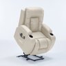 Poltrona do Papai Austin Elétrica Lift Reclinável Sala de Estar Aquecimento Massagem Pu Bege G94 - G - 6