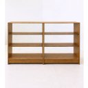 Ver imagem 1 de Balcão Expositor com Vidro e Mdf - 2 Módulos Vitrine Lojas e Comércios Amadeirado - Suprema Móveis