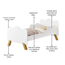 Ver imagem 3 de Mini Cama Angel Infantil Nuvem Branca para Crianças de Mdf com Grade de Proteção