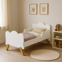 Ver imagem 1 de Mini Cama Angel Infantil Nuvem Branca para Crianças de Mdf com Grade de Proteção