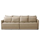 Ver imagem 5 de Sofá Cama Retrátil e Reclinável 2,30m com Molas Carol Veludo Bege Adonai Estofados