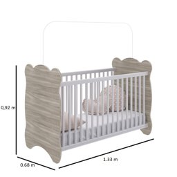 Quarto De Bebê Completo Berço Com Guarda Roupa 3 Portas 2 Gavetas 2 Nichos Algodao Doce - 2