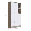 Ver imagem 3 de Quarto De Bebê Completo Berço Com Guarda Roupa 3 Portas 2 Gavetas 2 Nichos Algodao Doce