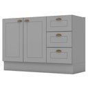 Ver imagem 4 de Balcão Porta Toalha com Canto Reto e Balcão com 1 Porta com Balcão para Pia Americana Cinza - Henn