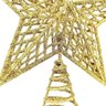 Estrela Ponteira Natalina Árvore Natal Dourado Glitter 20cm - 3