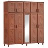 Guarda-roupa 10 Portas Cama Cômoda Sapateira Madeira Mogno - 7