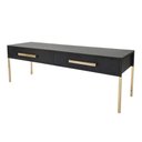 Ver imagem 1 de Rack Ubatuba Preto Fosco Pés e Puxadores Dourado 153cm - 66530
