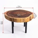 Ver imagem 5 de Mesa de Centro Sala Madeira Macica Grande Organica Pe de Aço Industrial 75x66cm