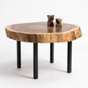 Ver imagem 7 de Mesa de Centro Sala Madeira Macica Grande Organica Pe de Aço Industrial 75x66cm