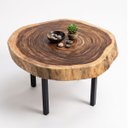 Ver mais imagens de Mesa de Centro Sala Madeira Macica Grande Organica Pe de Aço Industrial 75x66cm