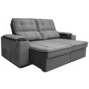 Ver imagem 3 de Sofá 2,54 Metros Reclinável Gralha Azul Ferrara, Veludo - 3016