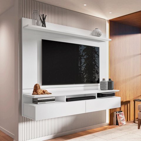 Home Suspenso Noruega 162m para Tv até 55 Polegadas - Branco Móveis Leão