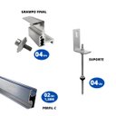 Ver imagem 2 de Kit Estrutura Fixador Linha C 1,20m para 1 Placa Solar Alumínio Inox Telha Fibro Ondulada Viga Madei