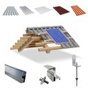 Ver imagem 1 de Kit Estrutura Fixador Linha C 1,20m para 1 Placa Solar Alumínio Inox Telha Fibro Ondulada Viga Madei