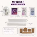 Ver imagem 6 de Kit Decoração de Parede 5 Peças Prateleira Espelho Quadro