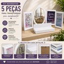 Ver imagem 4 de Kit Decoração de Parede 5 Peças Prateleira Espelho Quadro