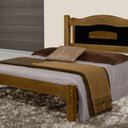 Ver imagem 1 de Cama de Casal Paris de Madeira iça Tauari Imbuia/Preto