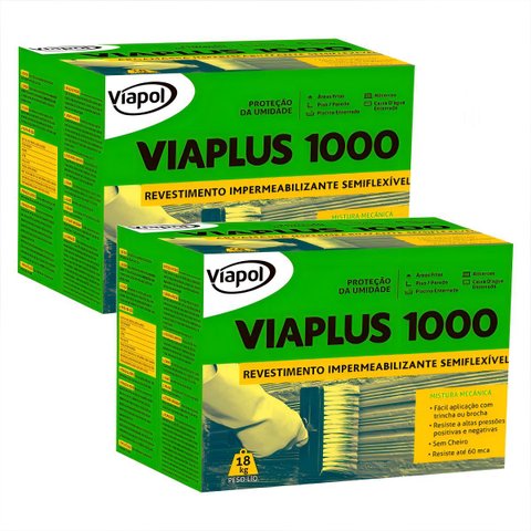 2 Cx de Viaplus 1000 Impermeabilizante Viapol 18kg Cada