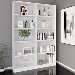 Kit 2 Estantes para Livros Multiuso 5 Nichos 175cmx104cm Montreal Yescasa - 1