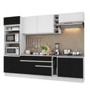 Ver imagem 3 de Armário de Cozinha Completa 290cm Branco/Preto/Branco Vicenza Madesa 07