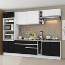Ver imagem 1 de Armário de Cozinha Completa 290cm Branco/Preto/Branco Vicenza Madesa 07