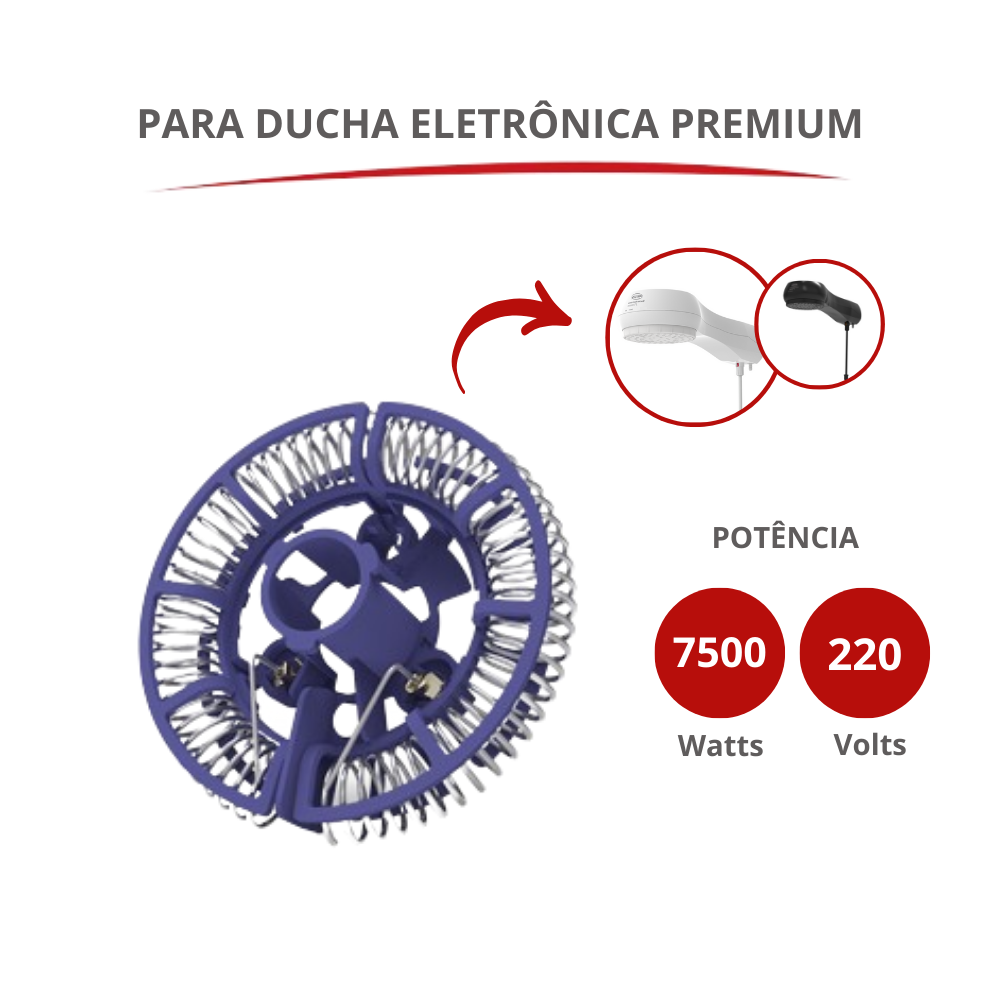 Resistência para Ducha Eletrônica Premium 7500w / 220v Durín - 2