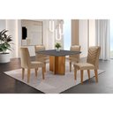 Ver imagem 1 de Conjunto Sala de Jantar Mesa Olímpia 90cm Mdf Canto Reto e 4 Cadeiras Liz Moderna