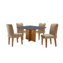 Ver imagem 2 de Conjunto Sala de Jantar Mesa Olímpia 90cm Mdf Canto Reto e 4 Cadeiras Liz Moderna