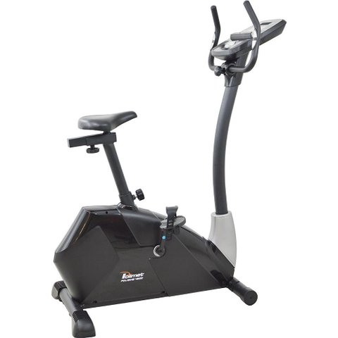 Bicicleta Ergométrica Profissional Magnética Polibike 4600 para Academia Painel 9 Funções Preto