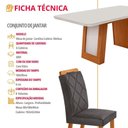Ver imagem 2 de Conjunto de Jantar Carolina 6 Lugares Tampo MDF com Vidro e Cadeiras Melissa Linho Grafite 180cm