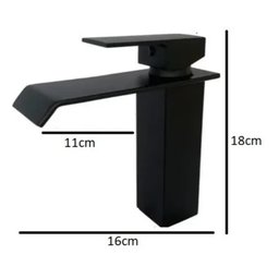 Torneira Cascata Banheiro Misturado Pia Baixa T6006 Preta Luuk Young - 4