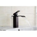 Ver imagem 1 de Torneira Cascata Banheiro Misturado Pia Baixa T6006 Preta Luuk Young