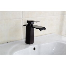 Torneira Cascata Banheiro Misturado Pia Baixa T6006 Preta Luuk Young - 2