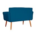 Ver imagem 3 de Namoradeira Decorativa Isabela Pés Palito Suede Azul Marinho Claro - DS Estofados