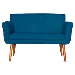 Namoradeira Decorativa Isabela Pés Palito Suede Azul Marinho Claro - DS Estofados - 1