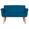 Namoradeira Decorativa Isabela Pés Palito Suede Azul Marinho Claro - DS Estofados - 1
