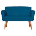 Ver imagem 1 de Namoradeira Decorativa Isabela Pés Palito Suede Azul Marinho Claro - DS Estofados