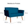Namoradeira Decorativa Isabela Pés Palito Suede Azul Marinho Claro - DS Estofados - 4
