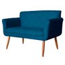 Namoradeira Decorativa Isabela Pés Palito Suede Azul Marinho Claro - DS Estofados - 2