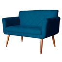 Ver imagem 2 de Namoradeira Decorativa Isabela Pés Palito Suede Azul Marinho Claro - DS Estofados