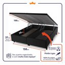 Ver imagem 3 de Conjunto Box Baú Queen Chicago Preto 158x198x64 Espuma D33