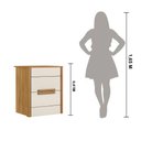 Ver imagem 3 de Mesa de Cabeceira 2 gavetas Freijo / Off White Dhara - Moval