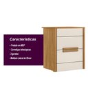 Ver imagem 4 de Mesa de Cabeceira 2 gavetas Freijo / Off White Dhara - Moval
