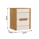 Ver imagem 2 de Mesa de Cabeceira 2 gavetas Freijo / Off White Dhara - Moval