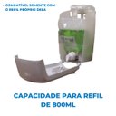 Ver imagem 7 de Kit 2 Dispensers Saboneteira Refil Espuma Branco/Cristal Elisa Plus + Sabonete Liquido Espuma 800ml 