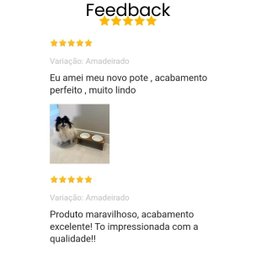 Comedouro Elevado Duplo Pet Gato Cachorro Mdf Nick - Porcelana - Amadeirado - 6