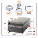 Ver imagem 3 de Conjunto Box Baú Solteirão Oxford Cinza 96x203x74 Espuma D33