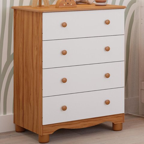 Cômoda Junior Simples 4 Gavetas 100% Mdf Faura